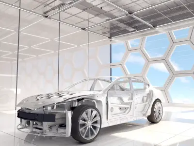 Tesla Model S Frame and Chassis in the interior model 3D model