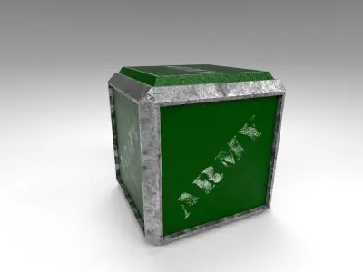Army Crate PBR low-poly Game Prop Low-poly 3D model Low-poly 3D model