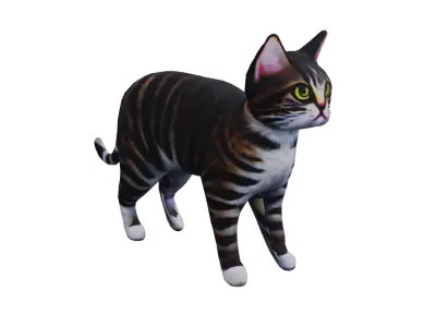 Low-poly cat Low-poly 3D model