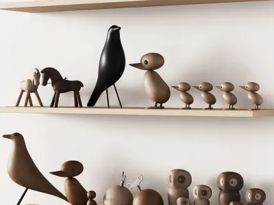 369 nursery decoration 01 decorative wooden toys set 01 3D model