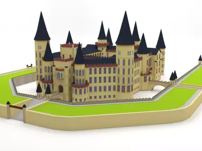 Castle harry potter Low-poly 3D model