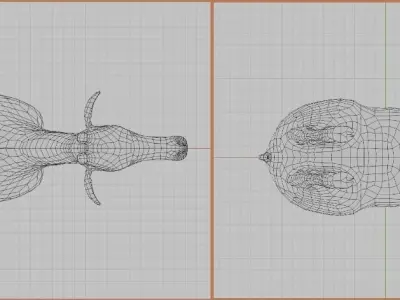 Lowpoly Giraffe head - head Free low-poly 3D model
