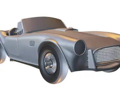 Classic Roadster Sports Car Low-poly 3D model
