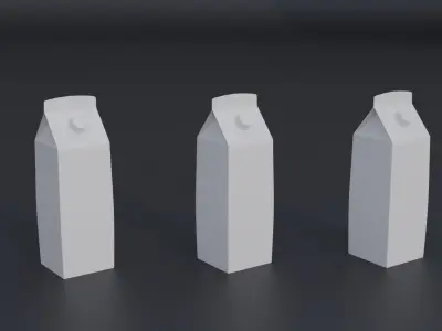 Milk Packaging Carton Low-poly 3D model