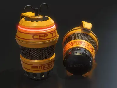 Sci-fi Grenade - CBP 77 Smoke Game Asset  Low-poly 3D model