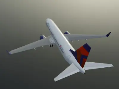 Delta Airlines Boeing 737-800ER low poly 3d model with cockpit Low-poly 3D model