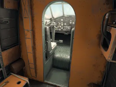 An-2 Antonov Airplane Interior PBR Low-poly 3D model