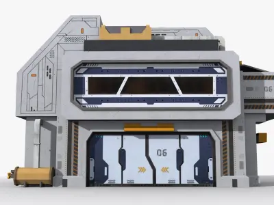 Sci-Fi Industrial x14 Low-poly 3D model