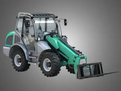 Loader KL80-8T with Bale Spike - Front Loader 3D model