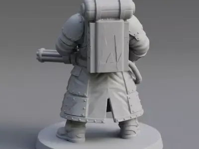 Pre-Supported 32mm Sci-Fi Trench Grimdark Devastator STL 3D print model