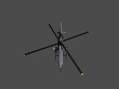 Apache Helicopter lowpoly Low-poly 3D model