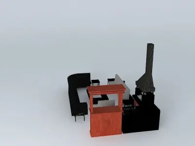 Barbecue area barbecue Free 3D model