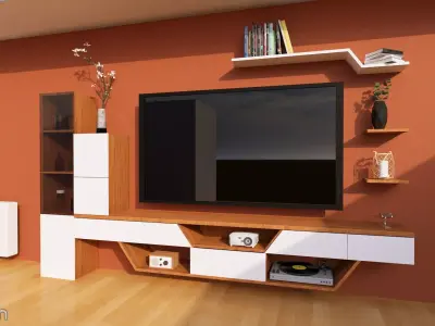 Tv Unit 3D model 6
