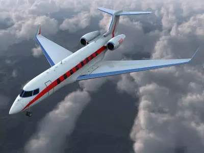 Business Jet Gulfstream G650 Rigged 3D model