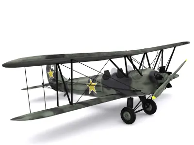 polikarpov po-2 Low-poly 3D model