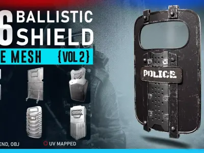 36 BALLISTIC SHIELD BASE MESH Vol 2 3D model