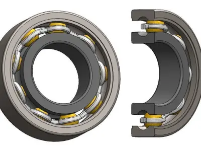 Ball bearing with a small cage Free 3D print model