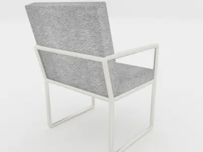 Chair with fabric and metal frame Free low-poly 3D model
