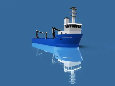 Live Fish Carrier Vessel Ship Render ready 3D model