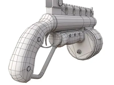 Steampunk Shotgun Low-poly 3D model