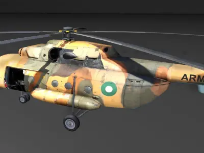 Low Polygon Mi-17 Low-poly 3D model