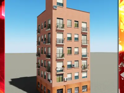 Building Collection 45-48 Low-poly 3D model