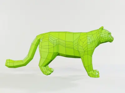 Snow Leopard Low-poly 3D model