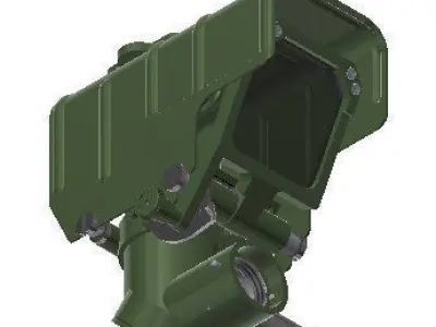 ZPU Antiaircraft 145mm heavy machine gun collimating sight Low-poly 3D model