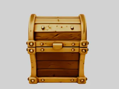 Treasure Chest Gold  Low-poly 3D model