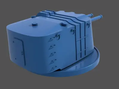 Japanese 3rd year type A turret - Commercial license 1-100 scale 3D print model