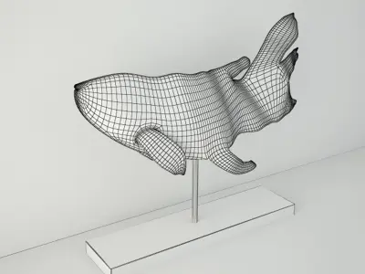 Swimming Koi Statue 3D model