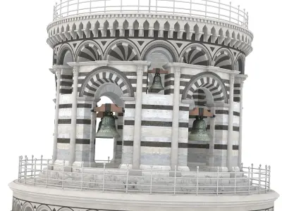 Leaning Tower of Pisa Low-poly 3D model