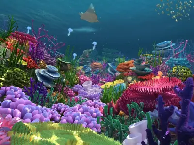 Underwater World 3d model life seascape Low-poly 3D model