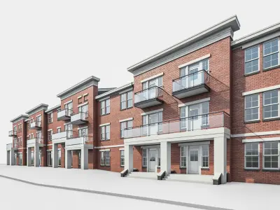 Apartment Complex 01 Low-poly 3D model