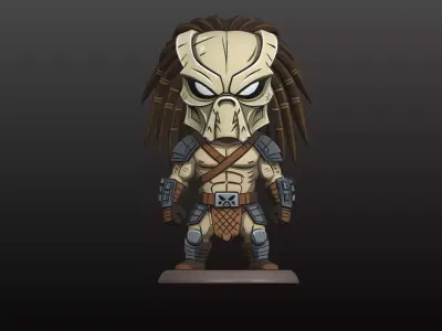 Chibi Predator Figurine Cartoon Style 3D print model