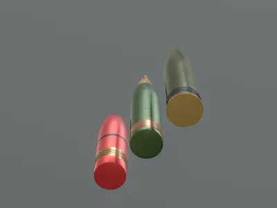 Heavy Artillery Shells 3 in 1  Low-poly 3D model