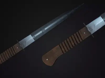 German Trench Knife Low-poly 3D model