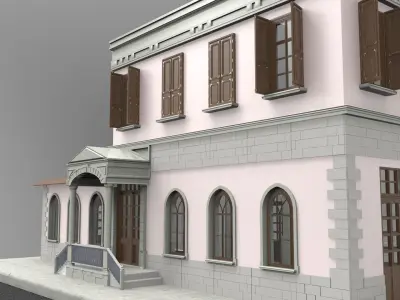 Old Istanbul City Building 004 3D model