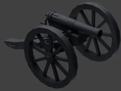 FRENCH 1870 CANNON Low-poly 3D model