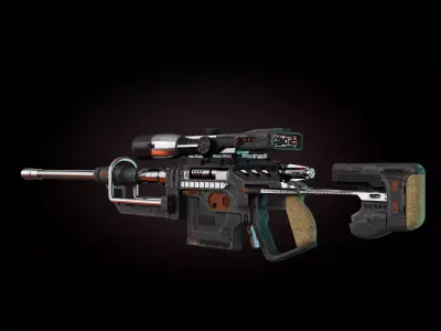 Sci-fi gun  Low-poly 3D model get