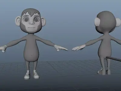 3D Stylized Monkey Low-poly 3D model