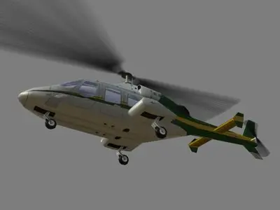Bell 222 V1 Helicopter Low-poly 3D model