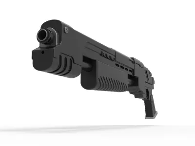 Shotgun from the movie Judge Dredd 1995 3D model