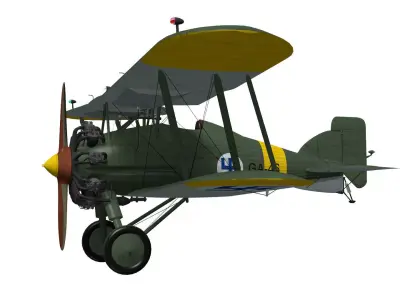 Gloster Gamecock 3D model