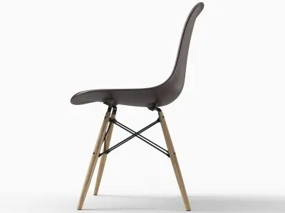 Eames Plastic Side Chair DSW Chocolate 3D model