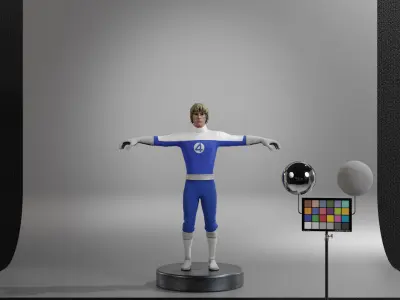 The Human Torch Low-poly 3D model