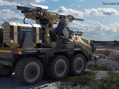 Dual Barrel Railgun Turret Bronze 3D model