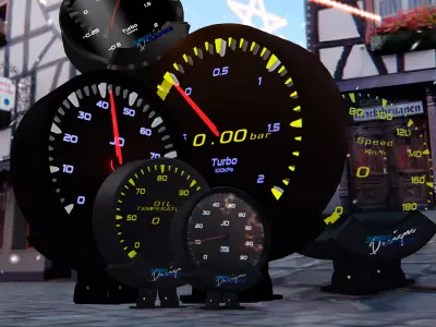 Kit de Relojes Vehiculos Inspirados en Greddy Sirius Low-poly 3D model