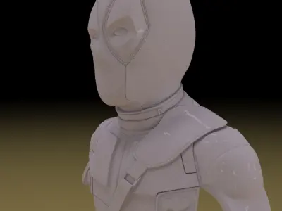 Deadpool Bust Sculpture 3D Model Ready for Printing 3D print model