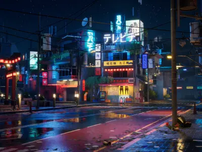 Tokyo Street Part 2 Low-poly 3D model